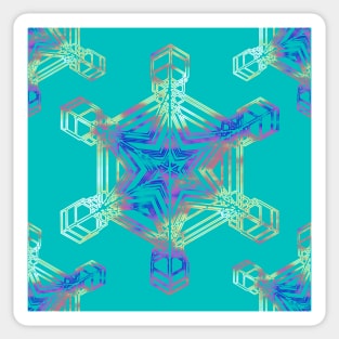 Snowflake on Teal Sticker